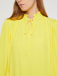 Robe éstivale en crépon de soie - Jaune