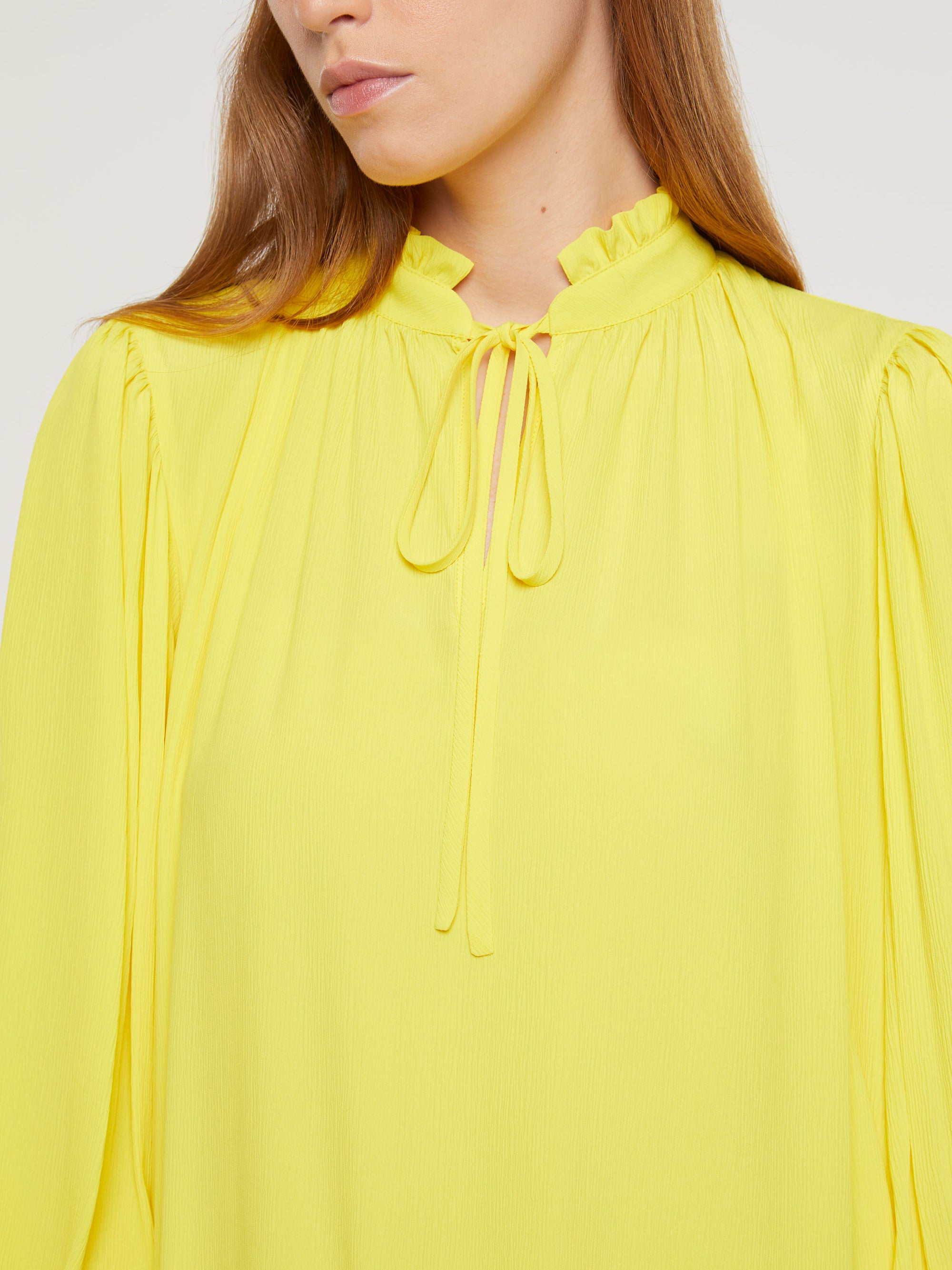 Robe éstivale en crépon de soie - Jaune