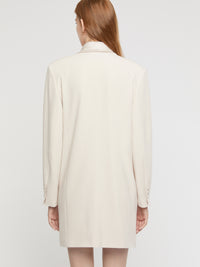 Short dress in satin crepe fabric - Beige