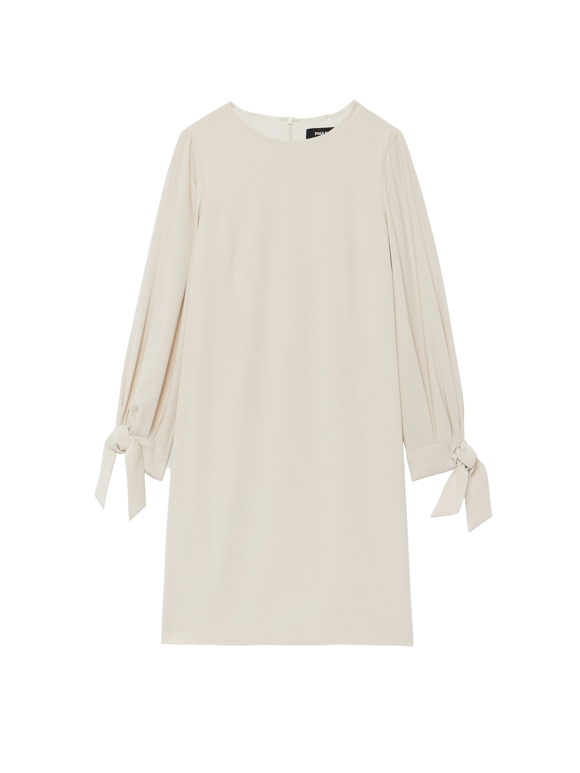 Robe trapèze à manches courtes - Beige