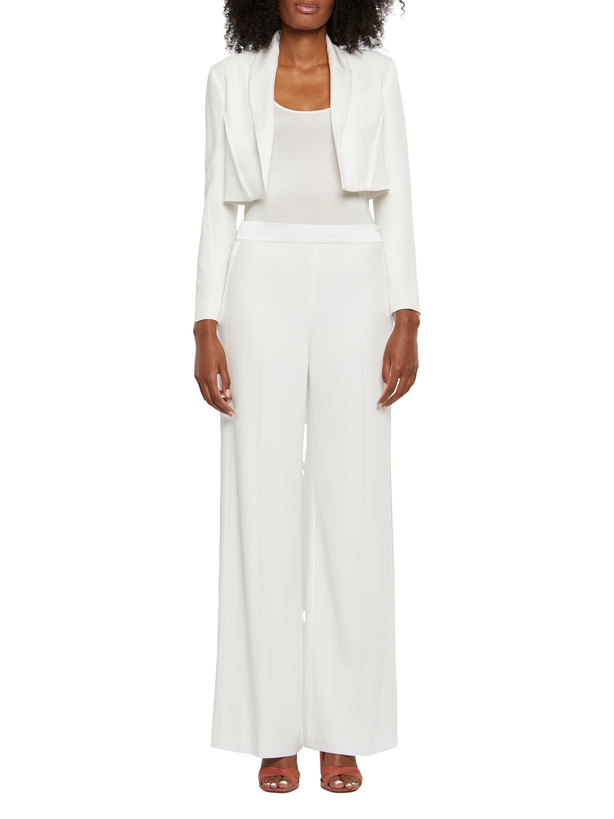 Short satin jacket - Off-white