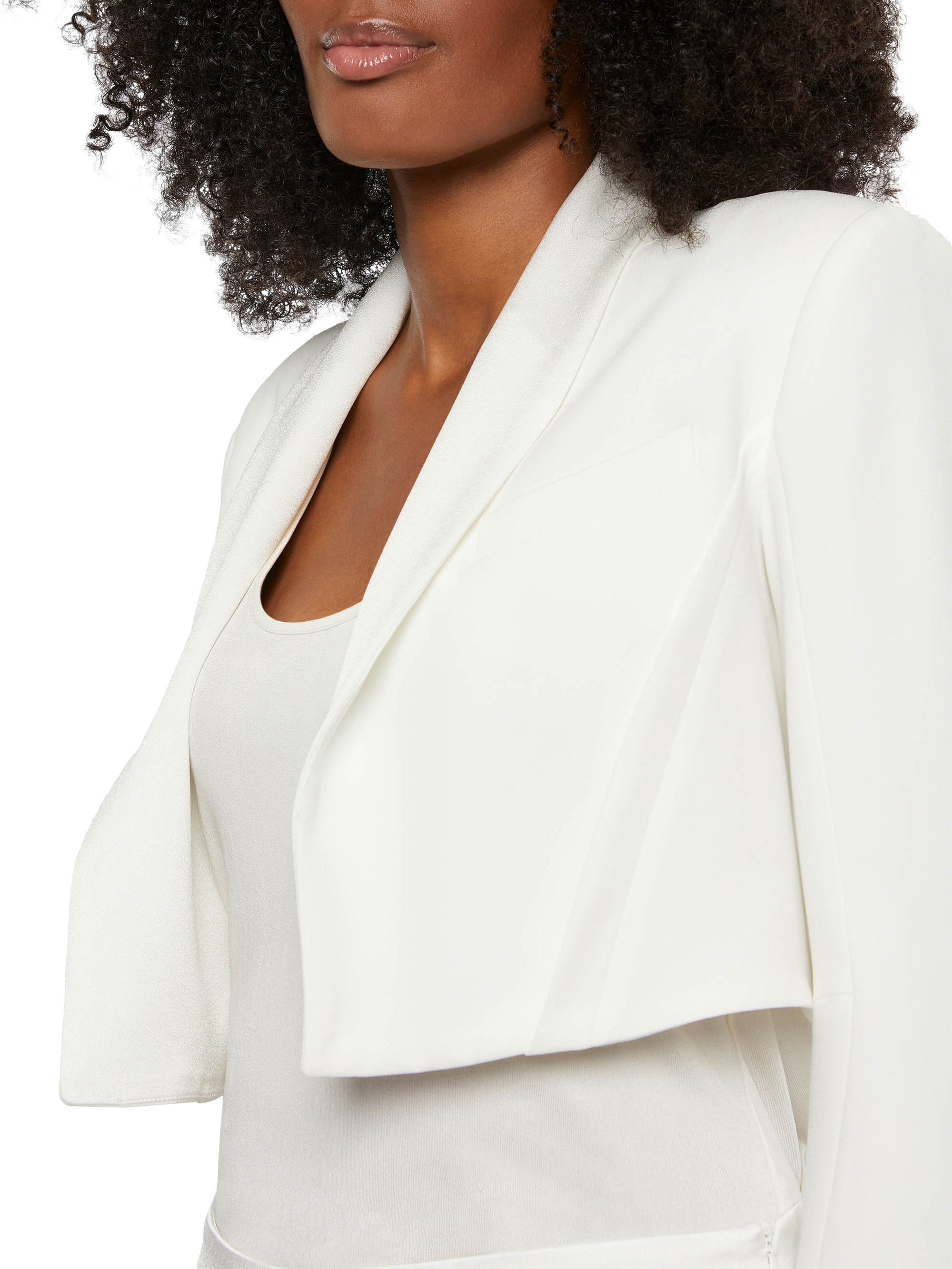 Short satin jacket - Off-white