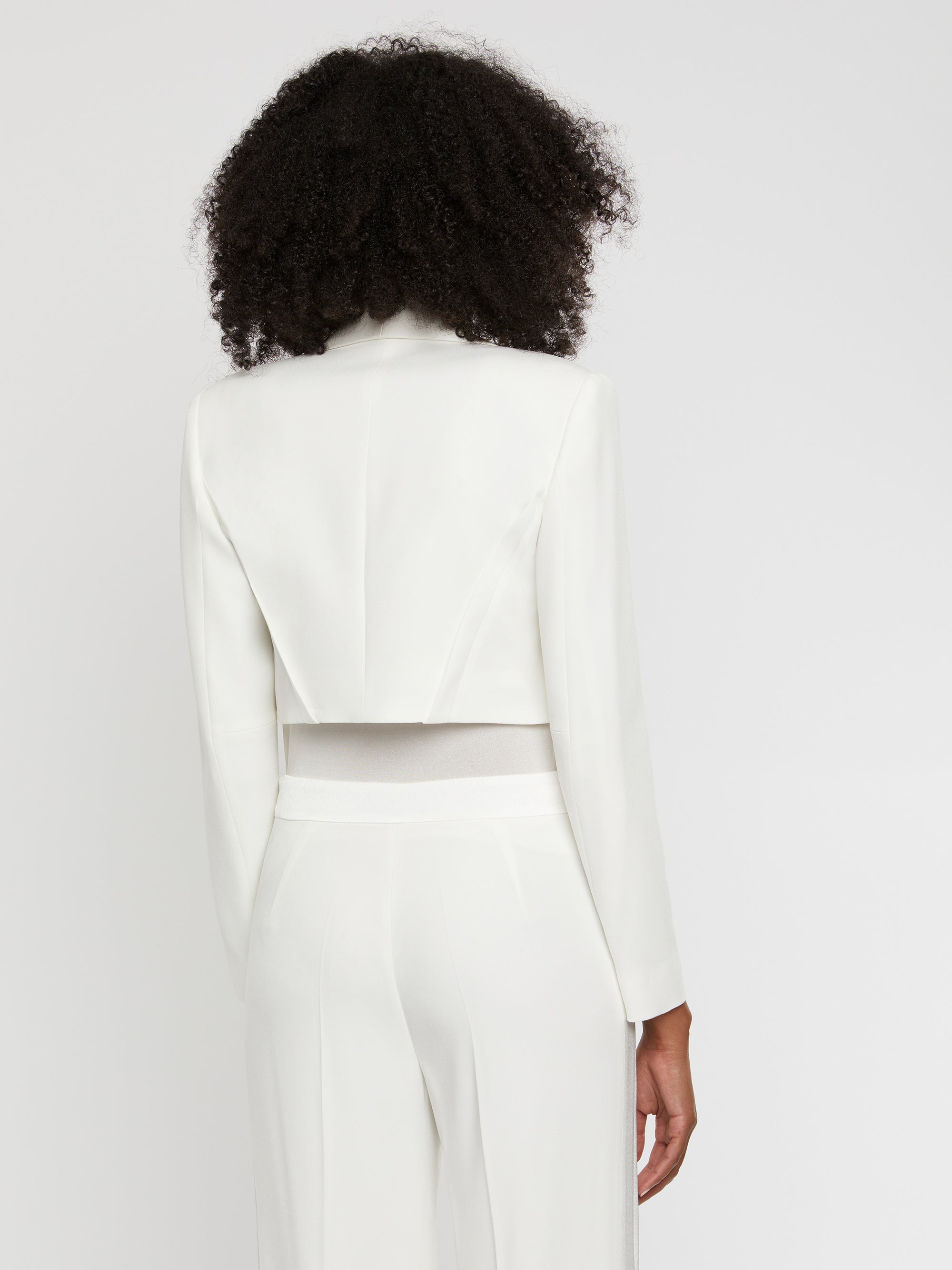 Short satin jacket - Off-white