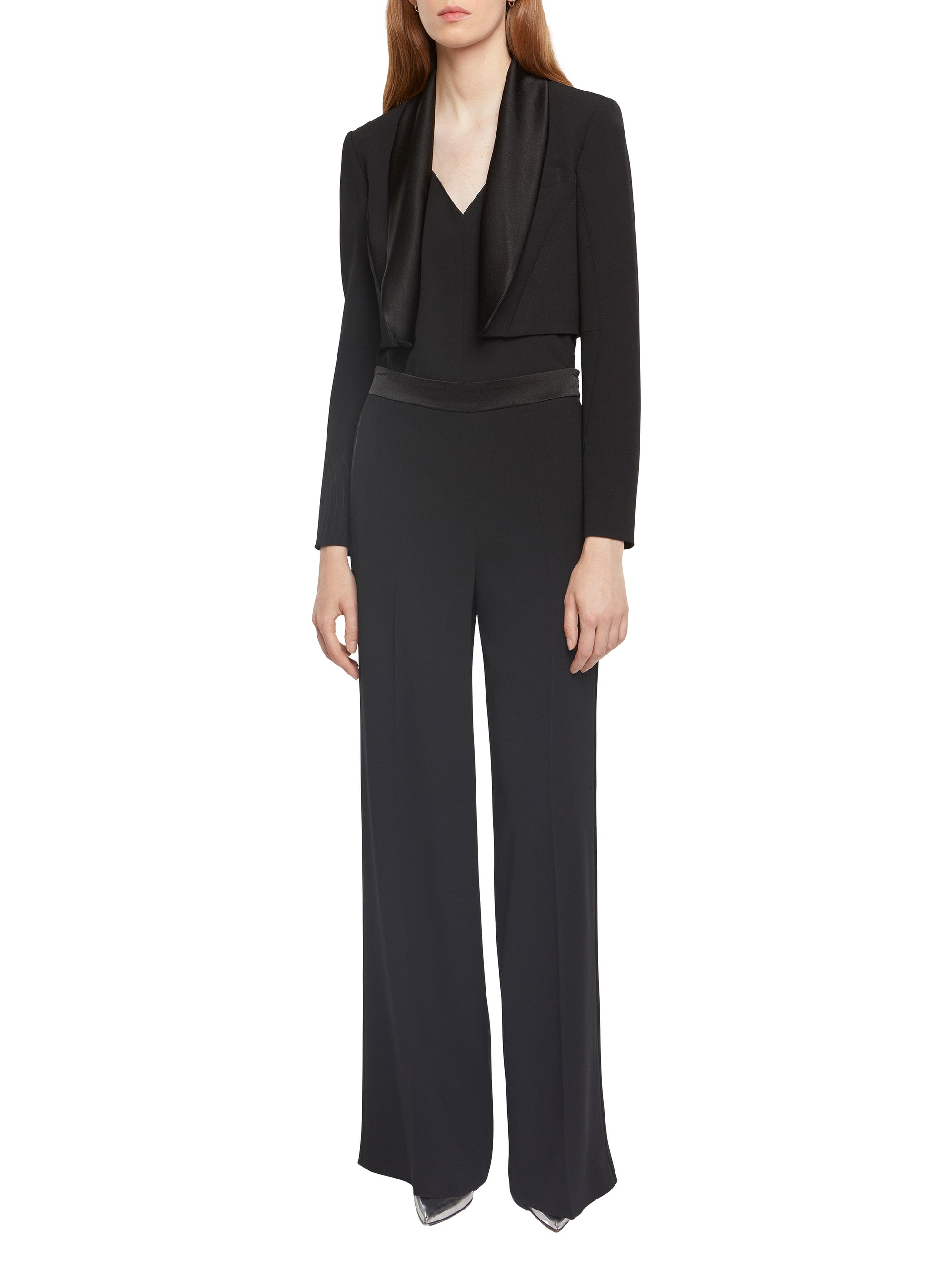 Veste courte en satin - Noir