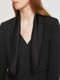 Veste courte en satin - Noir
