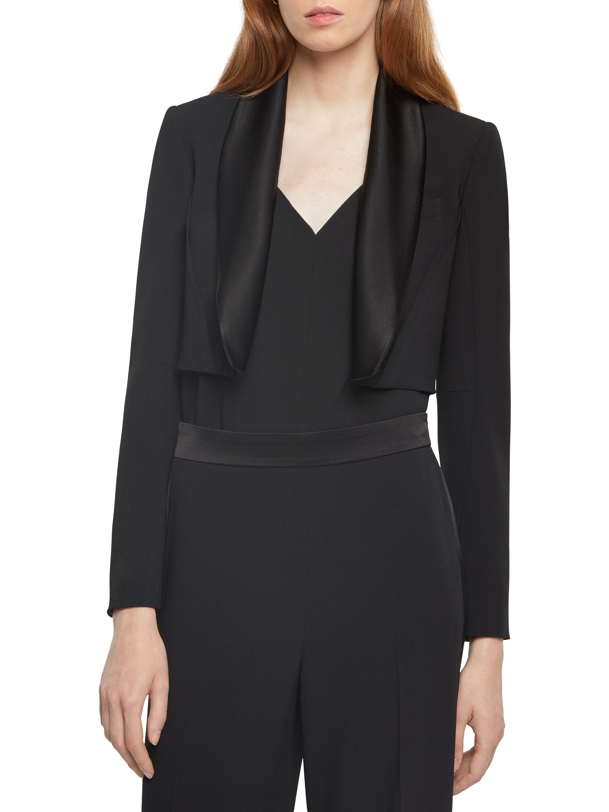 Veste courte en satin - Noir