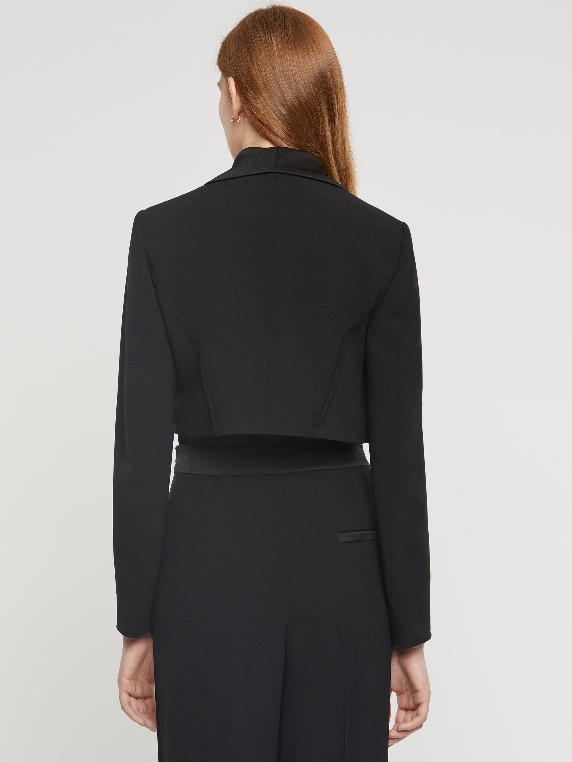Veste courte en satin - Noir