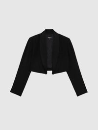 Veste courte en satin - Noir