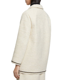 Tweed suit-collared jacket - Ecru