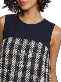NOIR / BLANC CASSE ROBE BIMATIERE