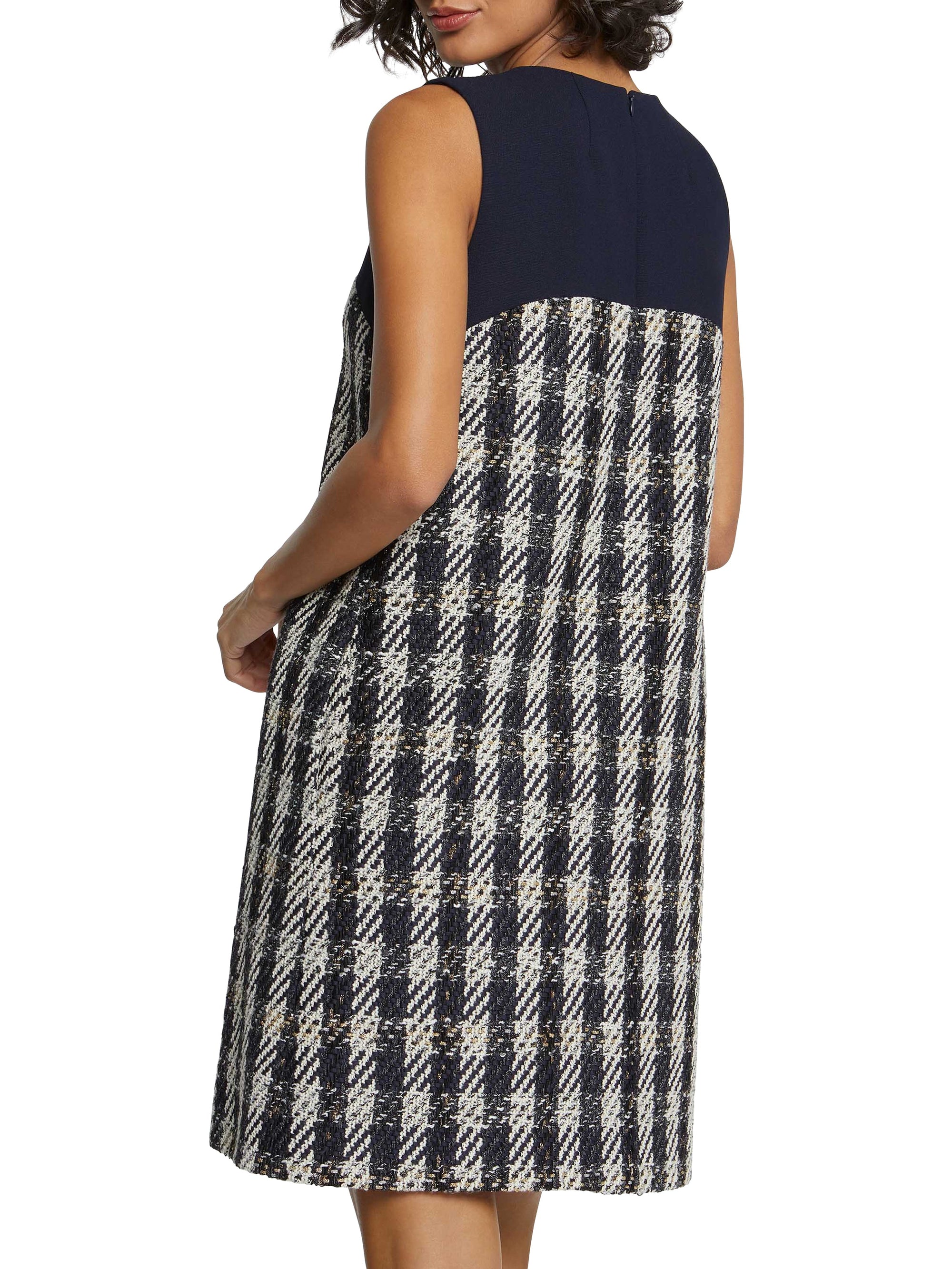 NOIR / BLANC CASSE ROBE BIMATIERE
