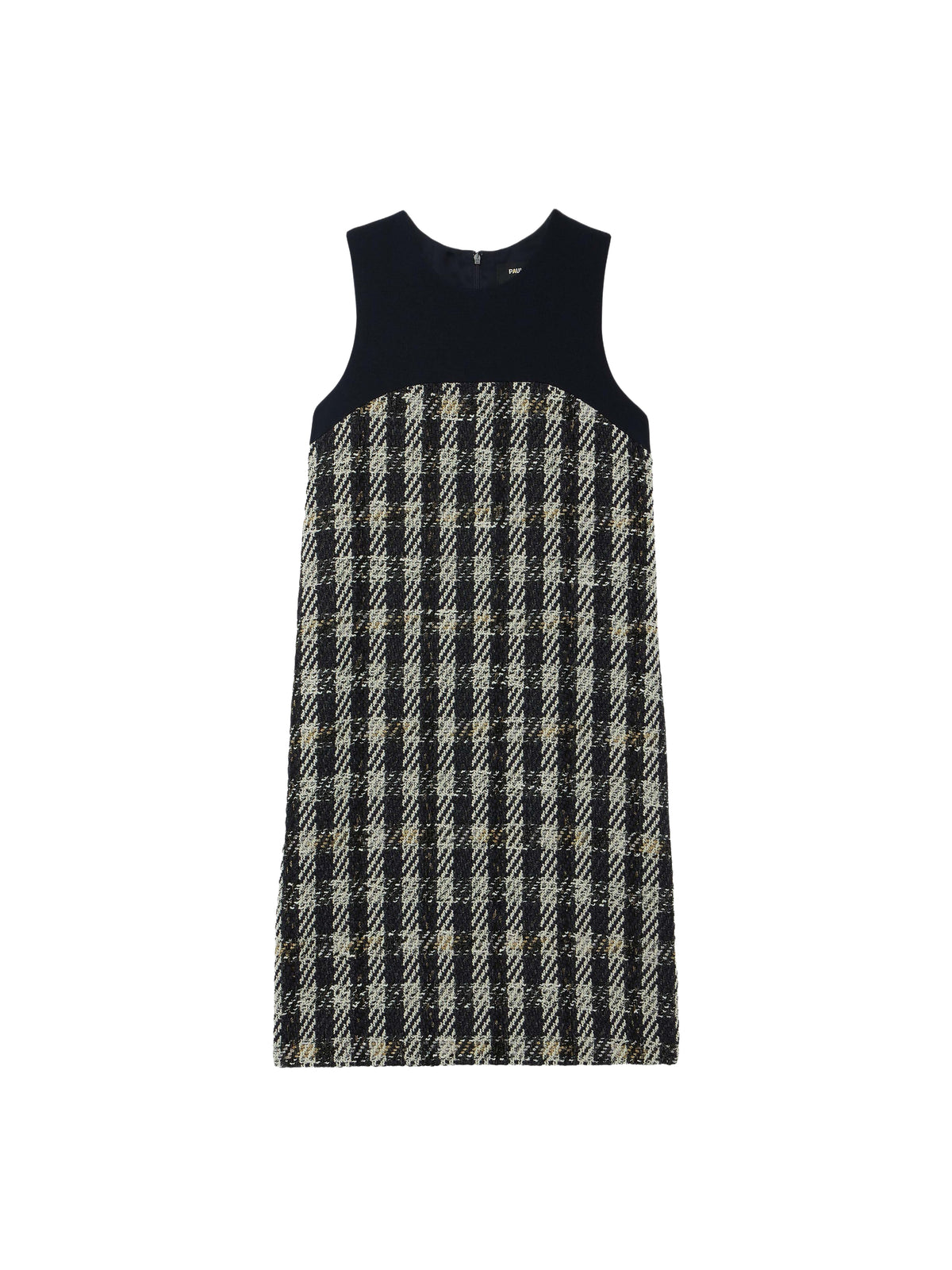 Robe trapèze sans manches en coton - Noir & Blanc Cassé