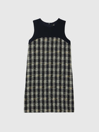 NOIR / BLANC CASSE ROBE BIMATIERE
