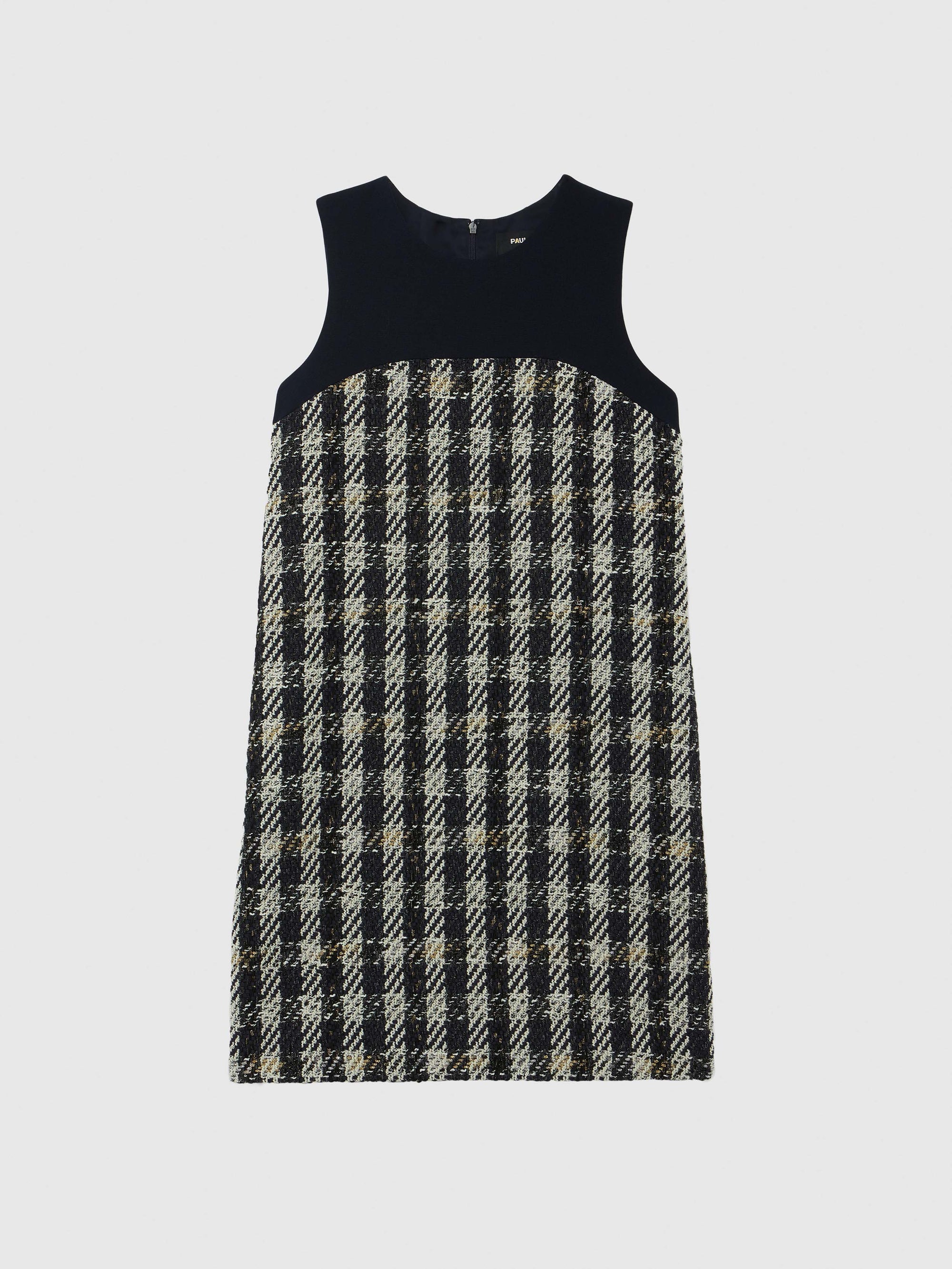 NOIR / BLANC CASSE ROBE BIMATIERE