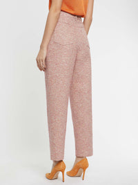 Pantalon taille haute en tweed - Multicolor