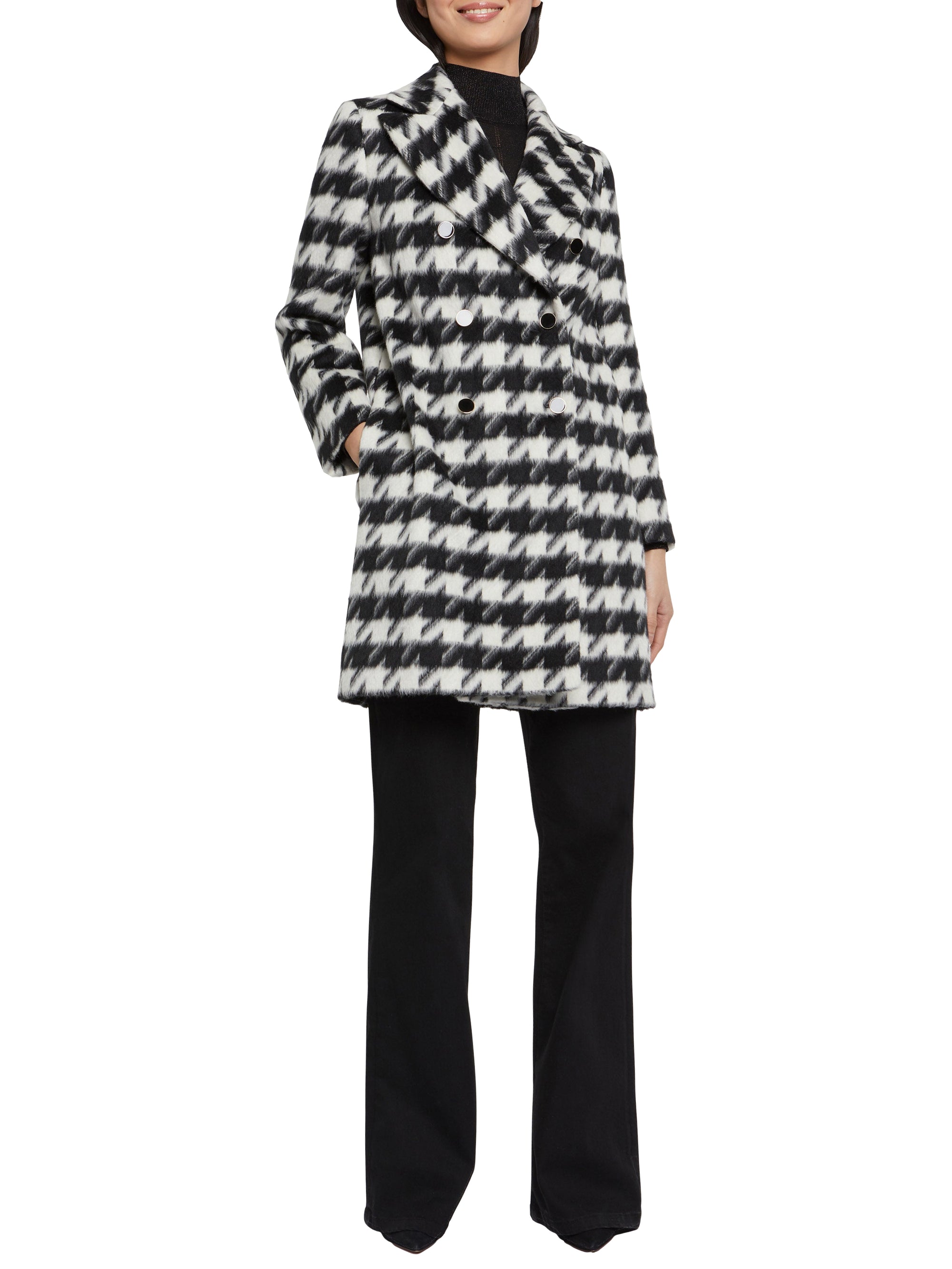 Manteau trapèze à motif - Noir & blanc