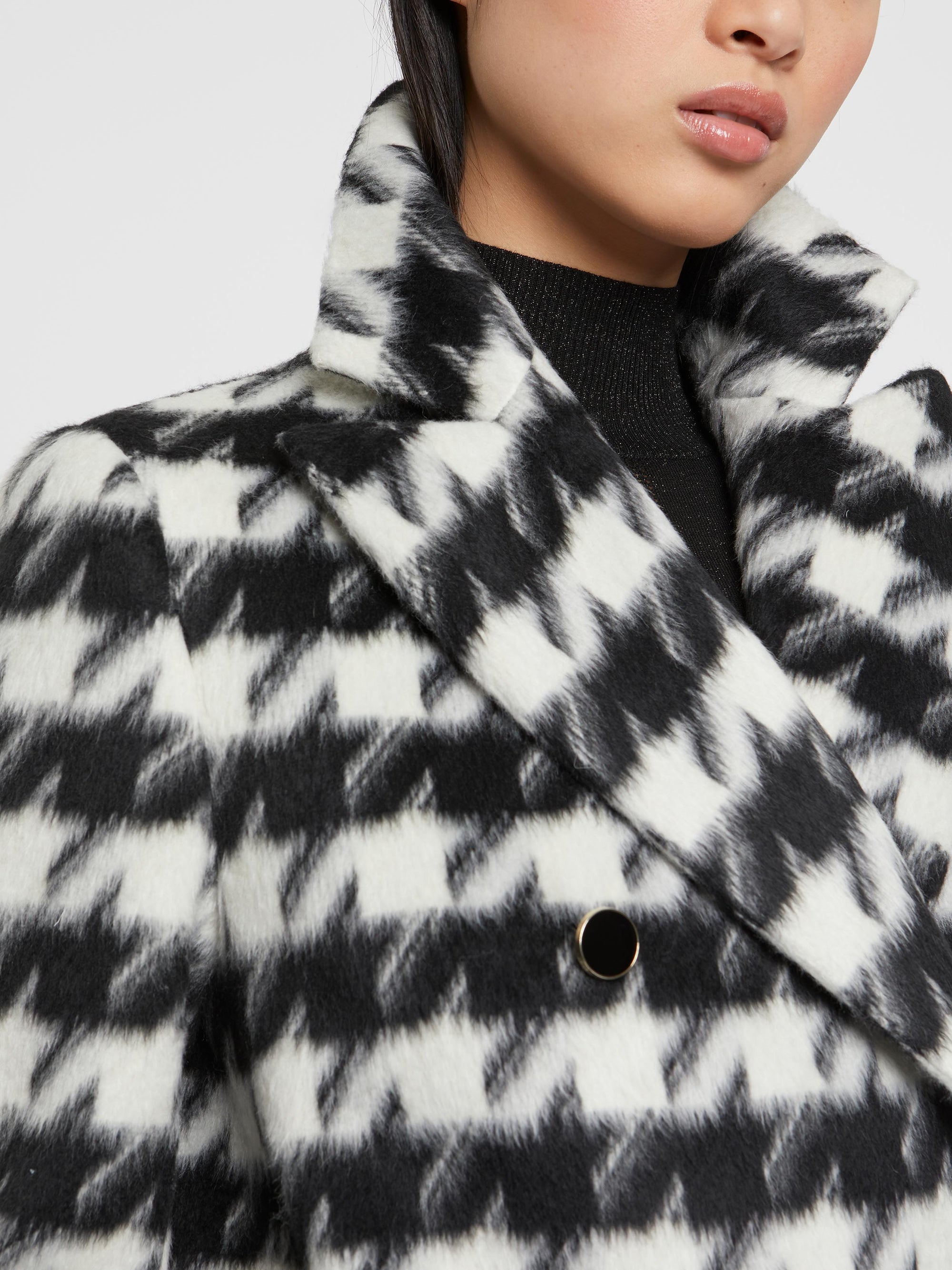 Manteau trapèze à motif - Noir & blanc
