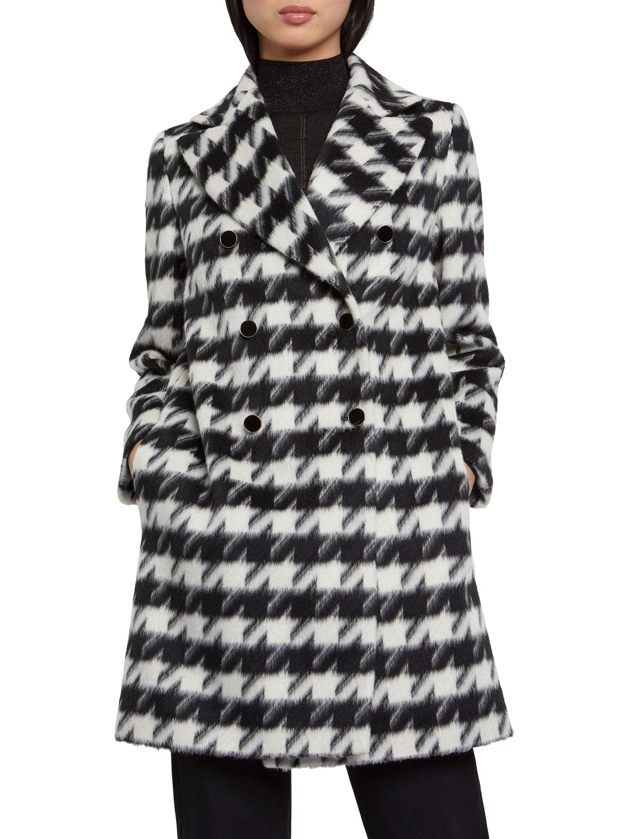 Manteau trapèze à motif - Noir & blanc