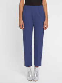 Pantalon droit en laine - Bleu pétrole