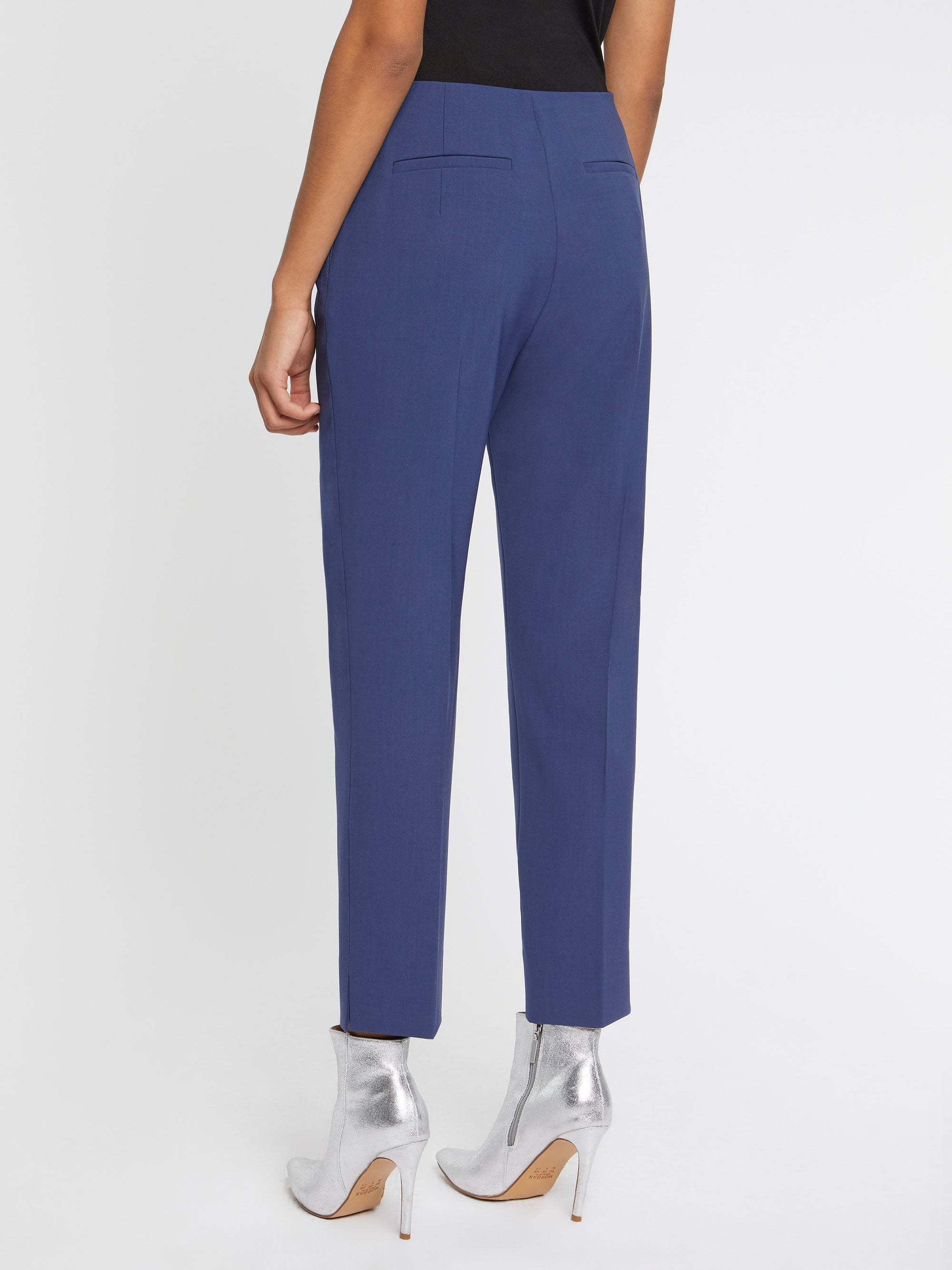 Pantalon droit en laine - Bleu pétrole
