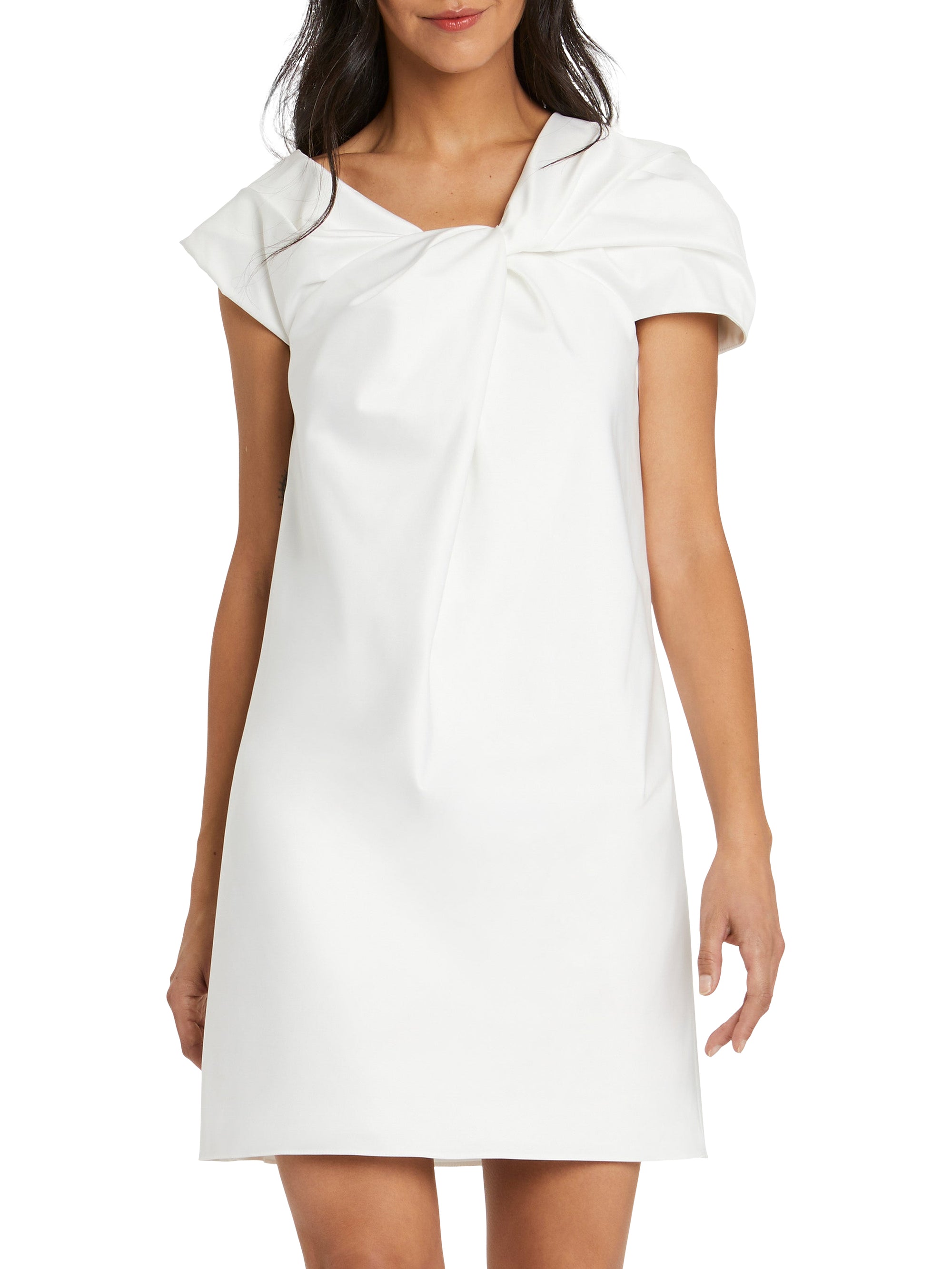 Short dress with short sleeves - White
