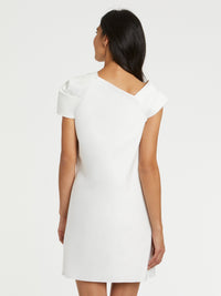 BLANC CASSE ROBE DRAPE NOEU