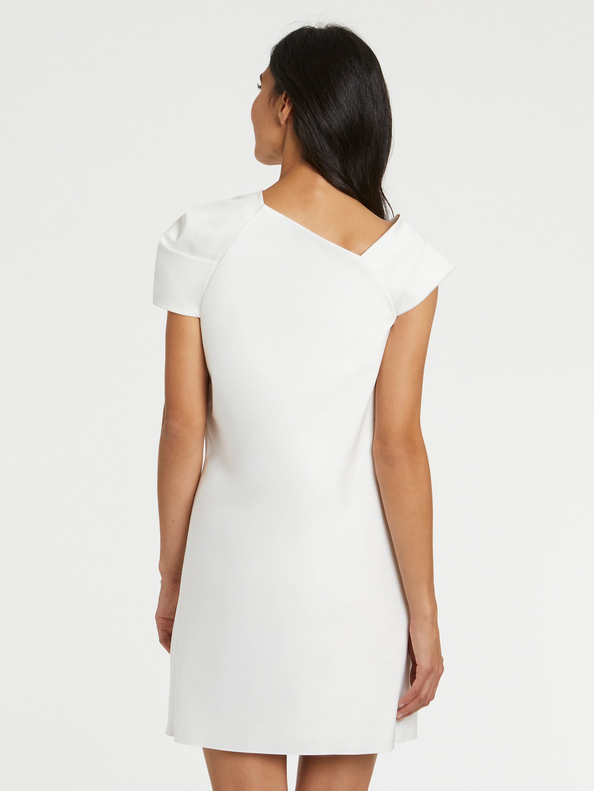 BLANC CASSE ROBE DRAPE NOEU