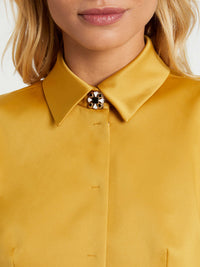 Veste cintrée en satin - Ocre