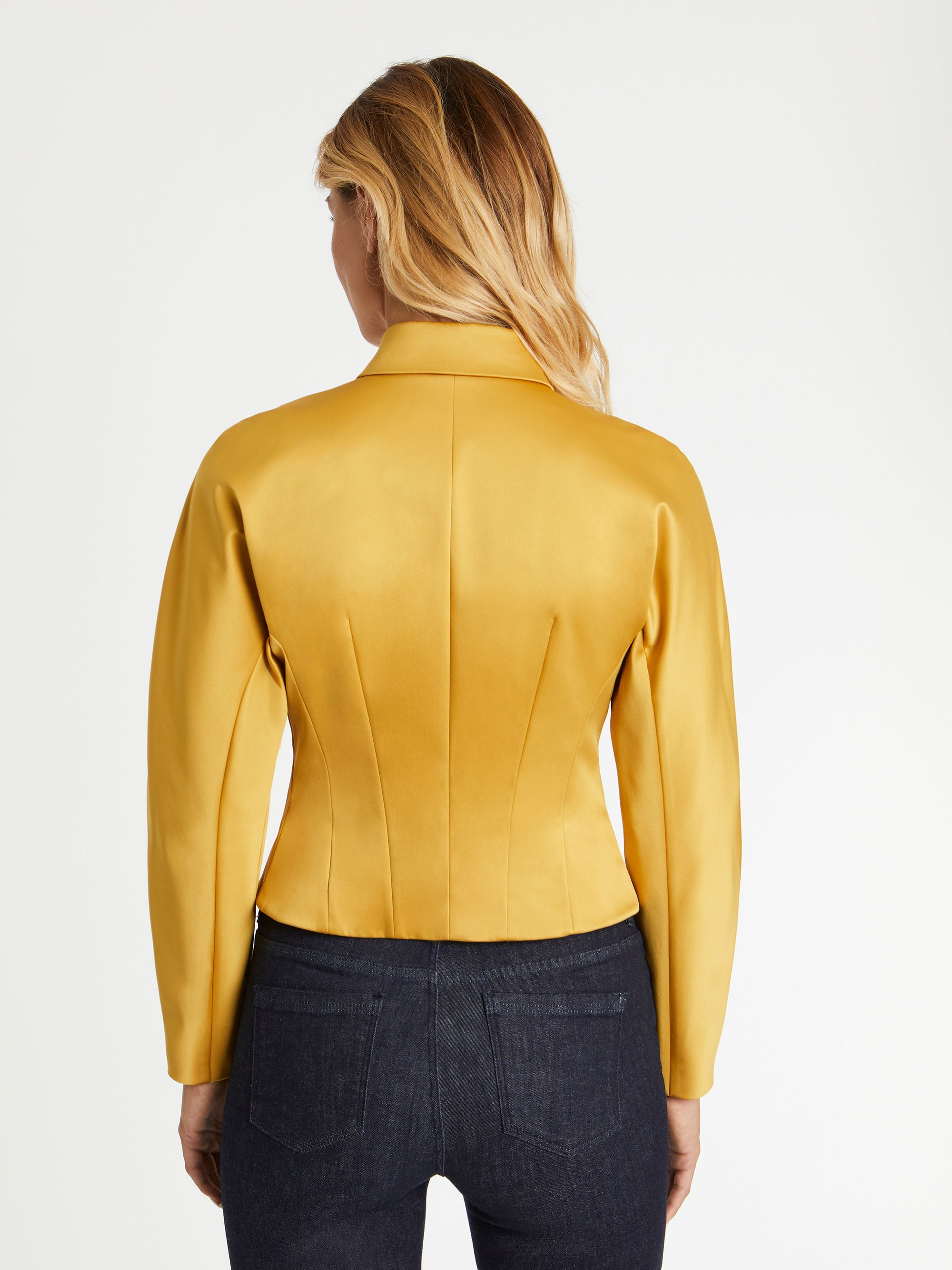 Veste cintrée en satin - Ocre