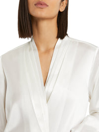 Blouse à manches longues en soie - Blanc cassé