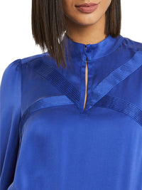 Blouse à motif en soie - Bleu