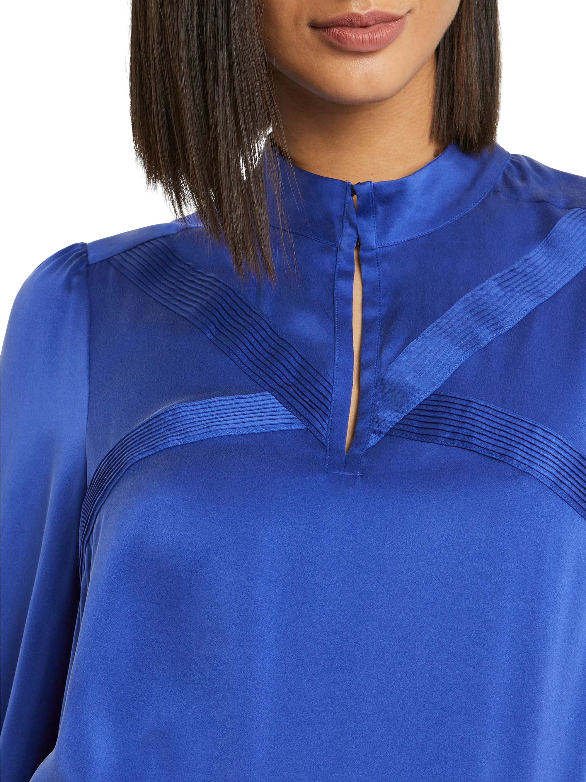 Blouse à motif en soie - Bleu