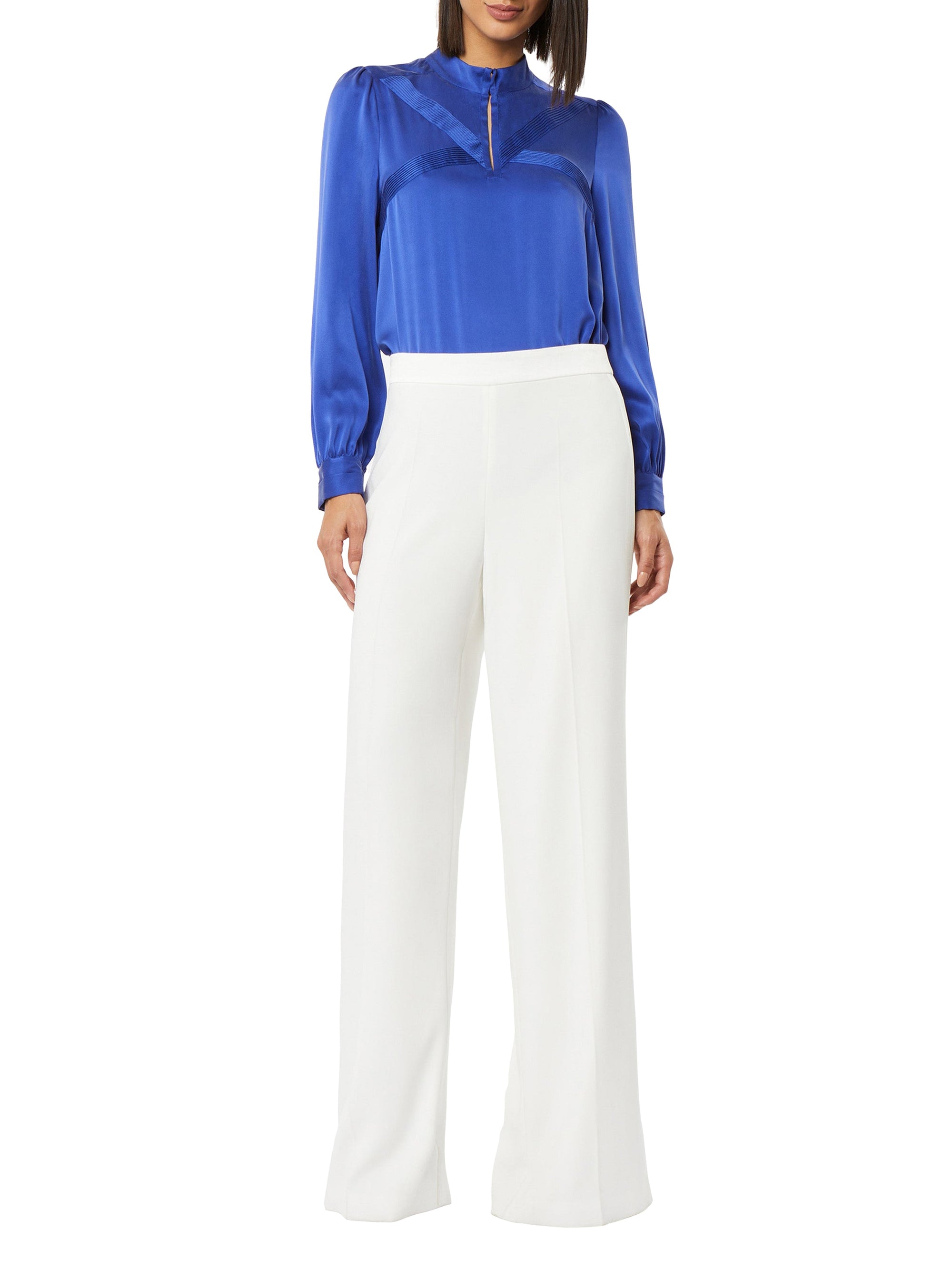 Blouse à motif en soie - Bleu