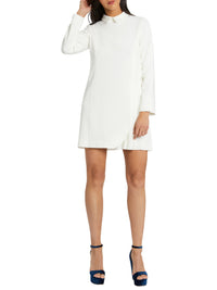 Long-sleeved shirt collar dress - Off-white