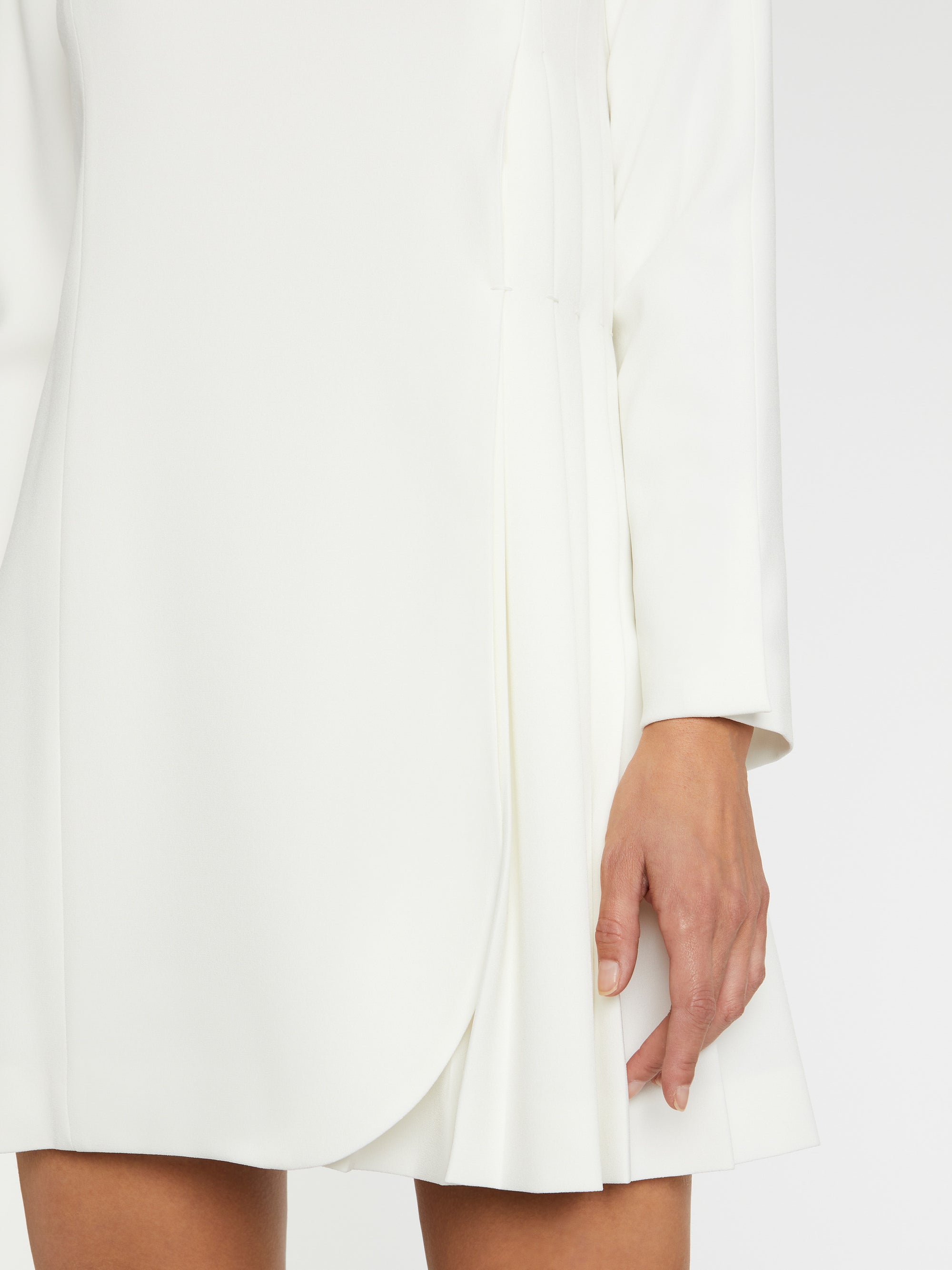 Long-sleeved shirt collar dress - Off-white