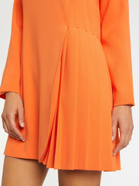 Long-sleeved shirt collar dress - Orange