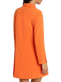 Long-sleeved shirt collar dress - Orange
