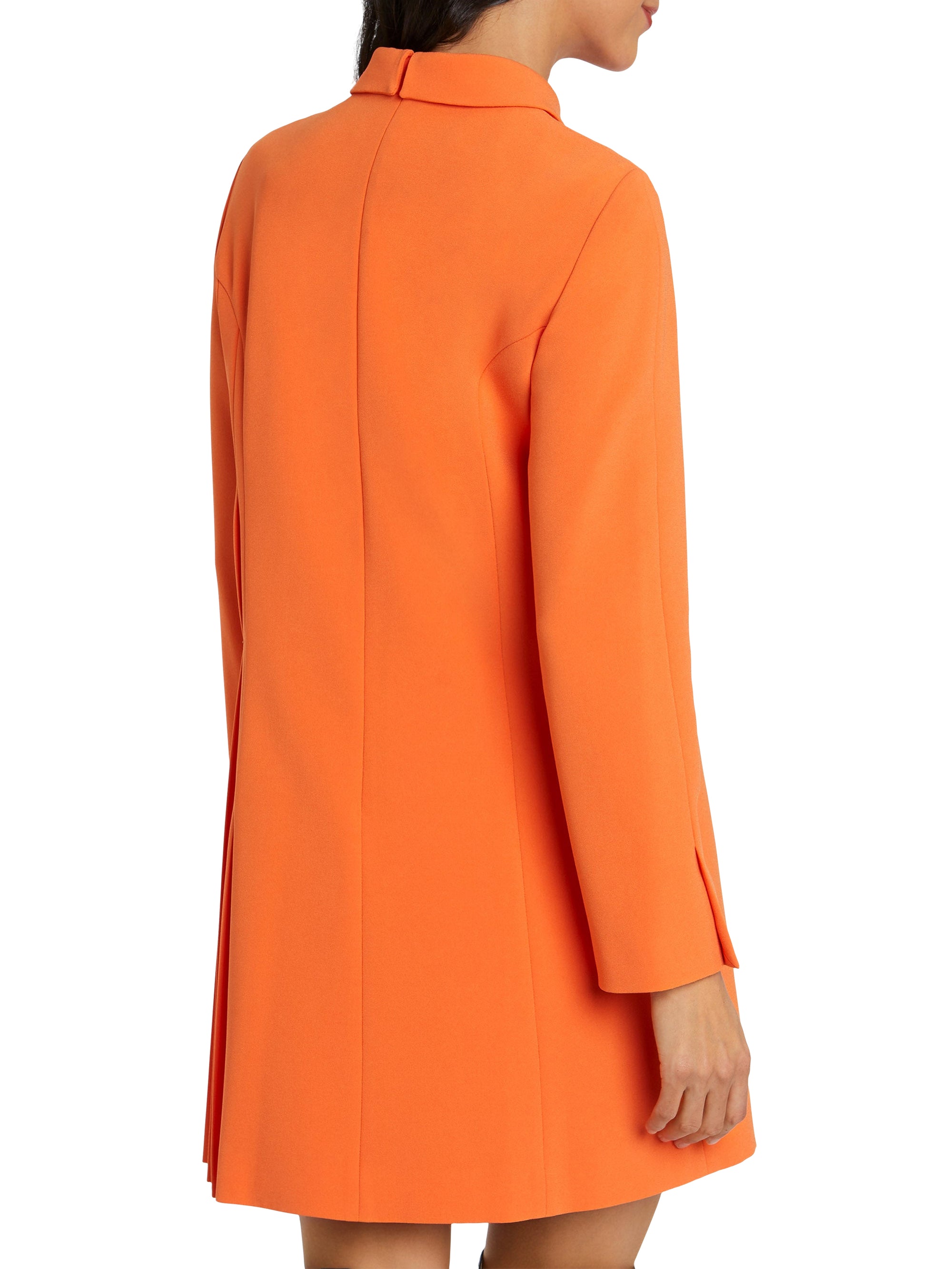 Long-sleeved shirt collar dress - Orange