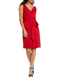 Robe midi drapée - Rouge