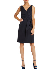Robe midi drapée - Bleu marine