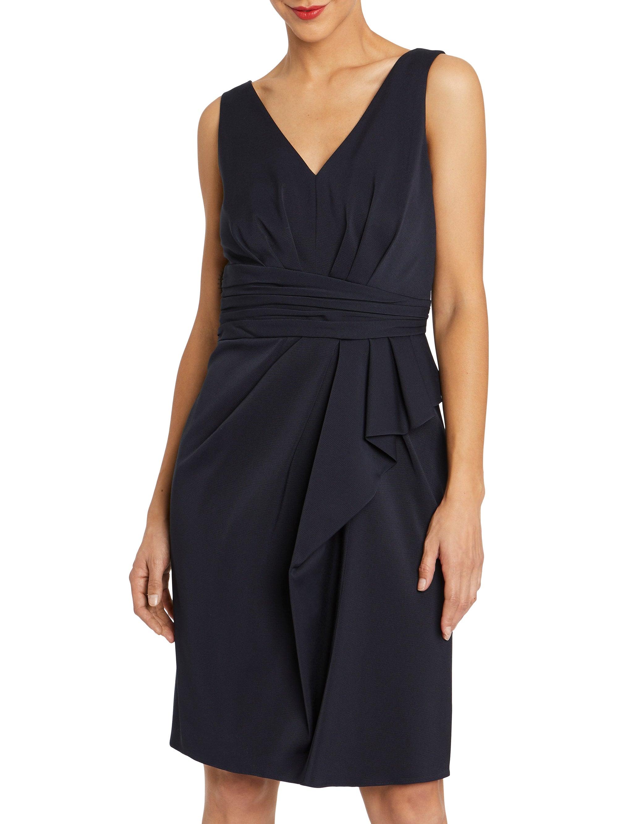 Robe midi drapée - Bleu marine