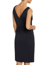 Robe midi drapée - Bleu marine