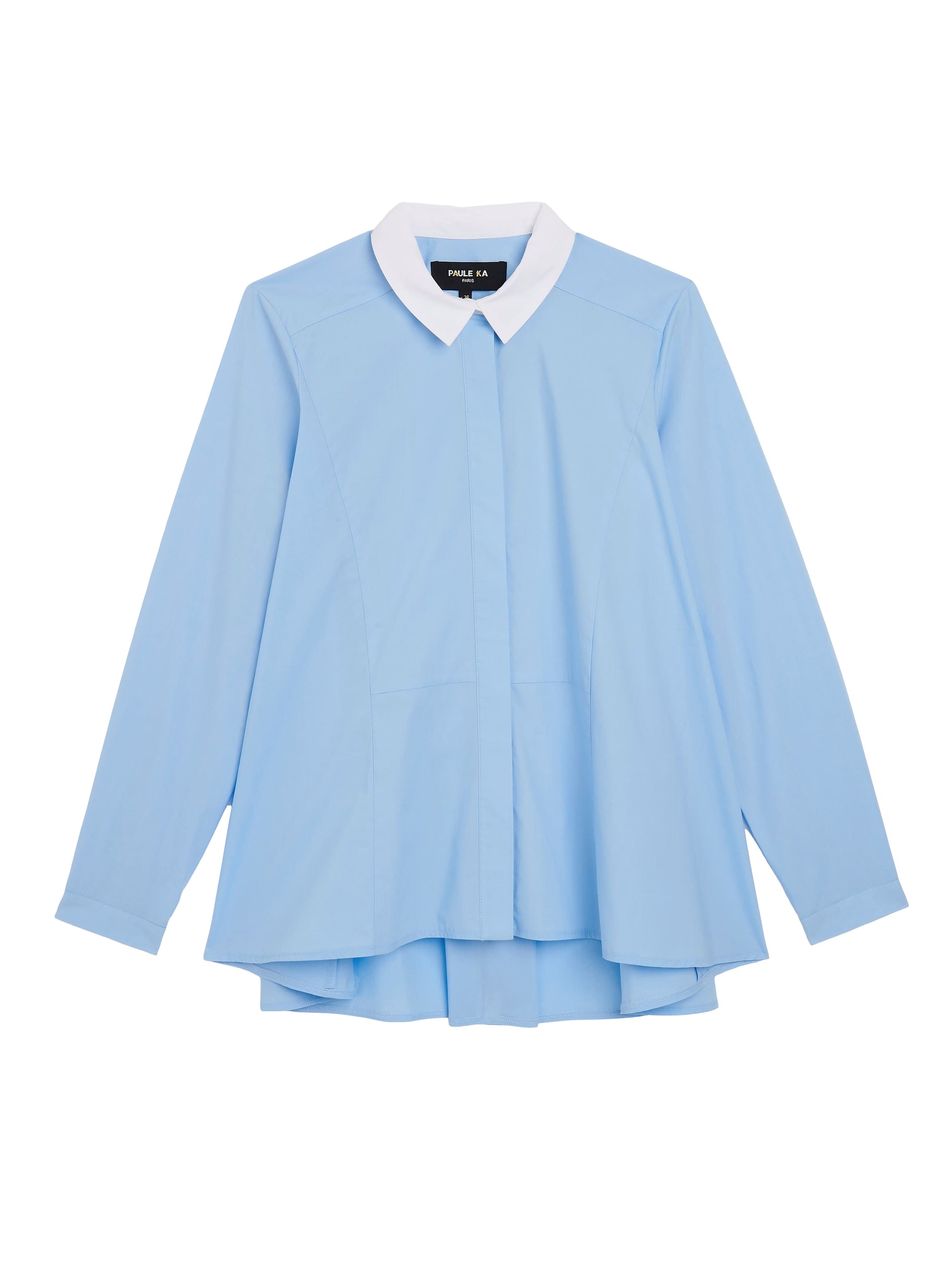 Chemise évasée en popeline - Bleu ciel