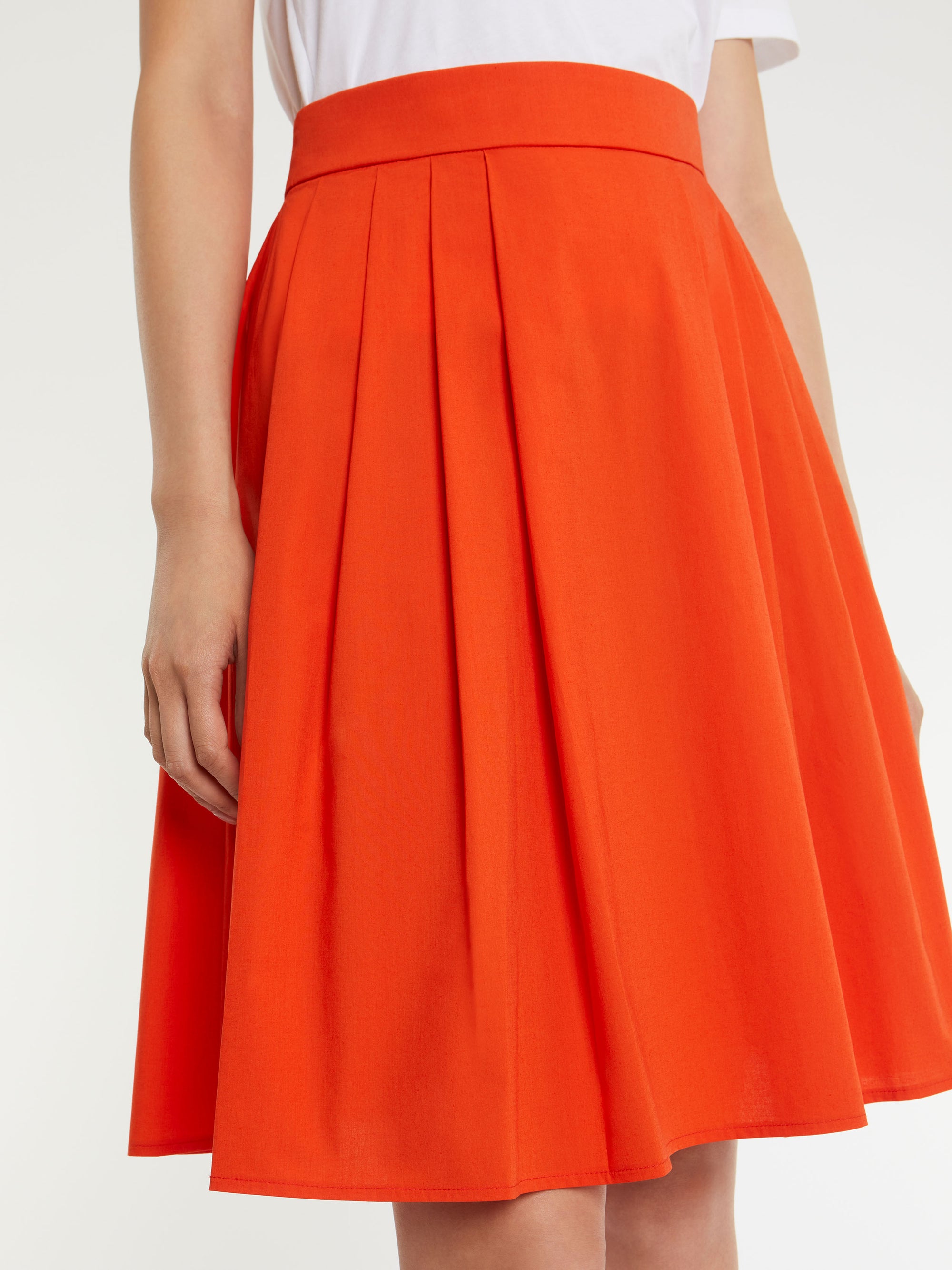 Belted midi skirt - Orange red