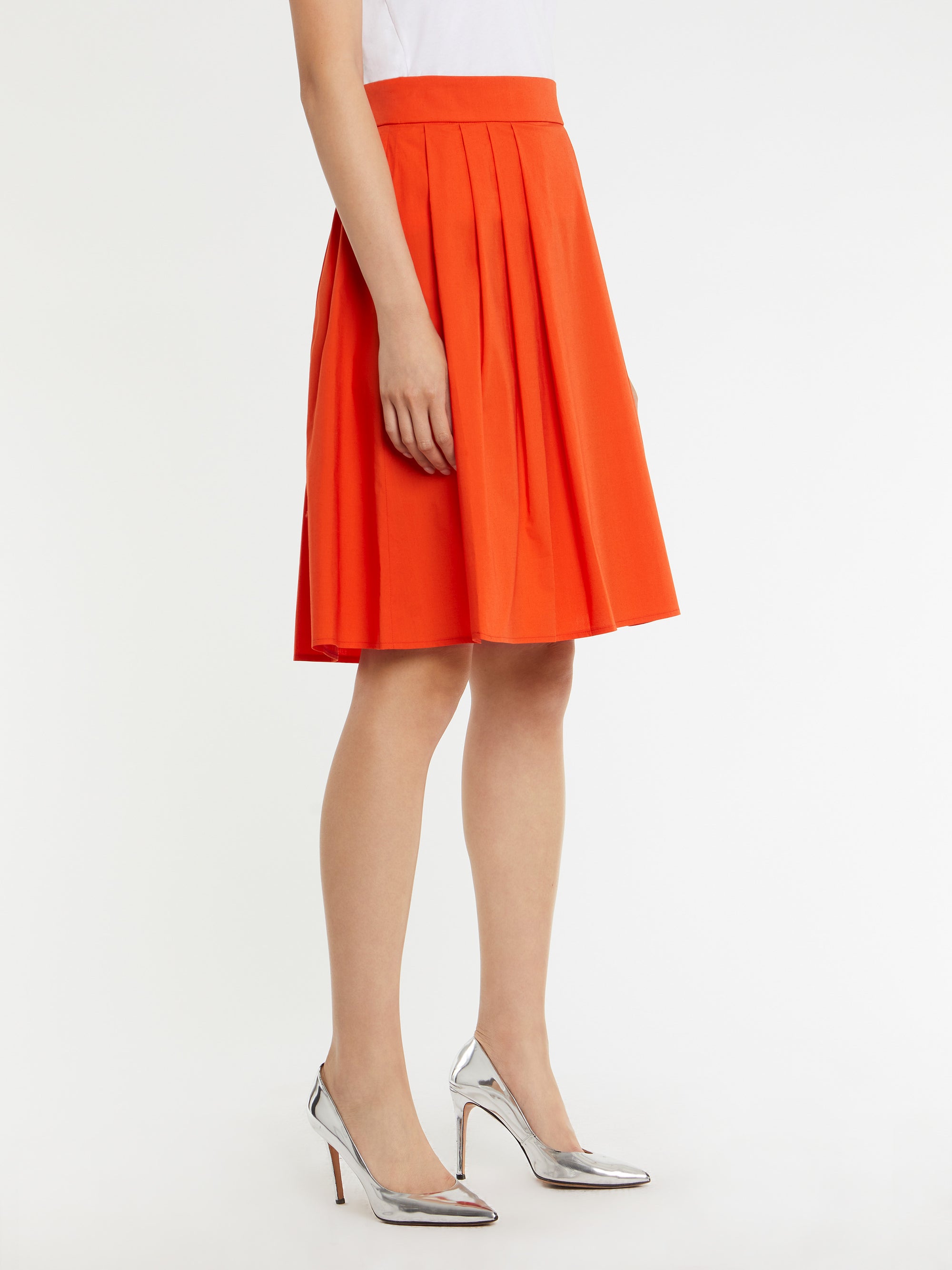 Belted midi skirt - Orange red