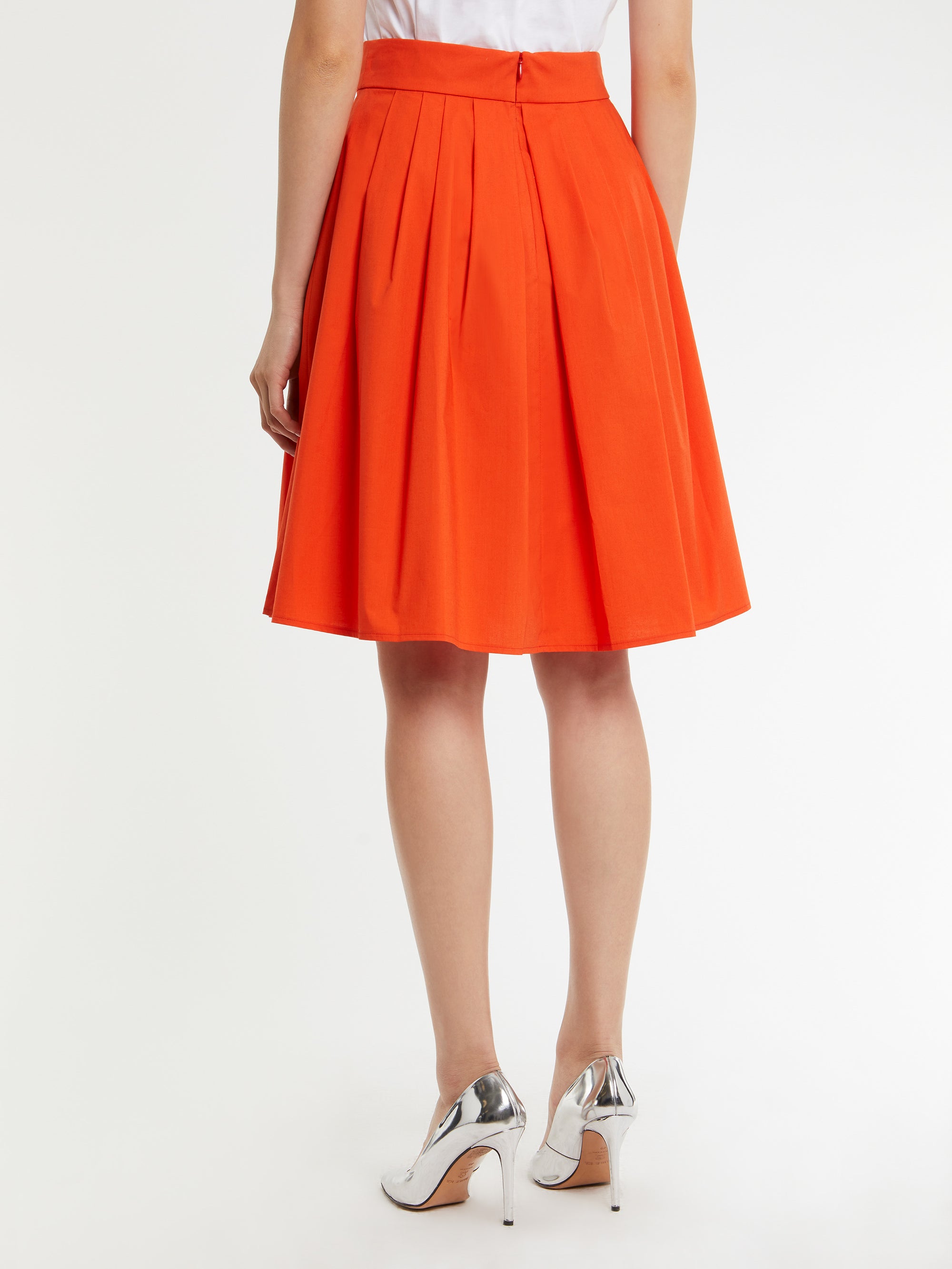 Belted midi skirt - Orange red