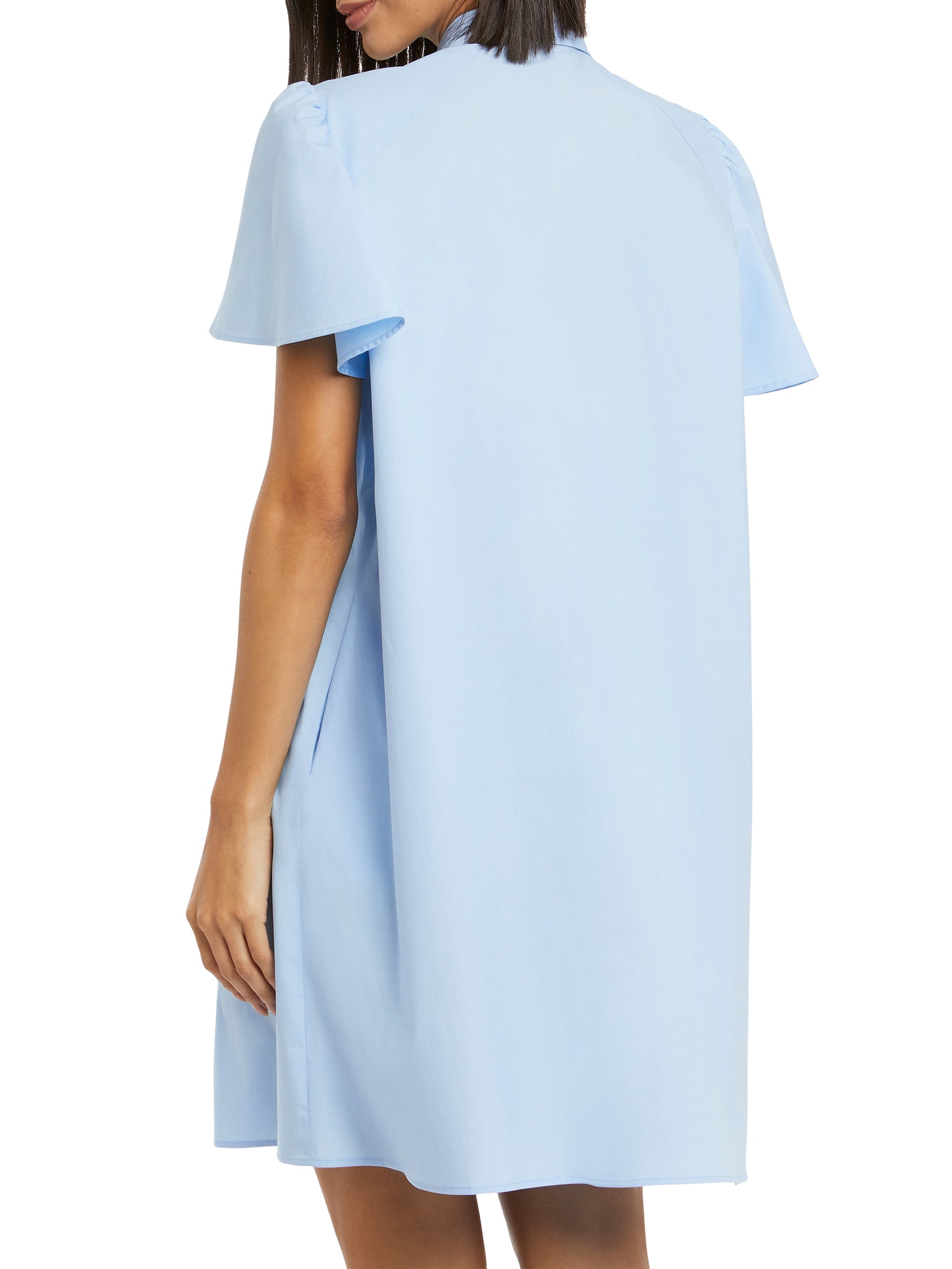 Robe courte en popeline de coton - Bleu ciel