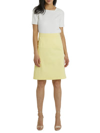 Jupe courte en satin de coton - Jaune