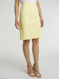 Jupe courte en satin de coton - Jaune