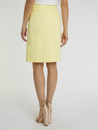 Jupe courte en satin de coton - Jaune